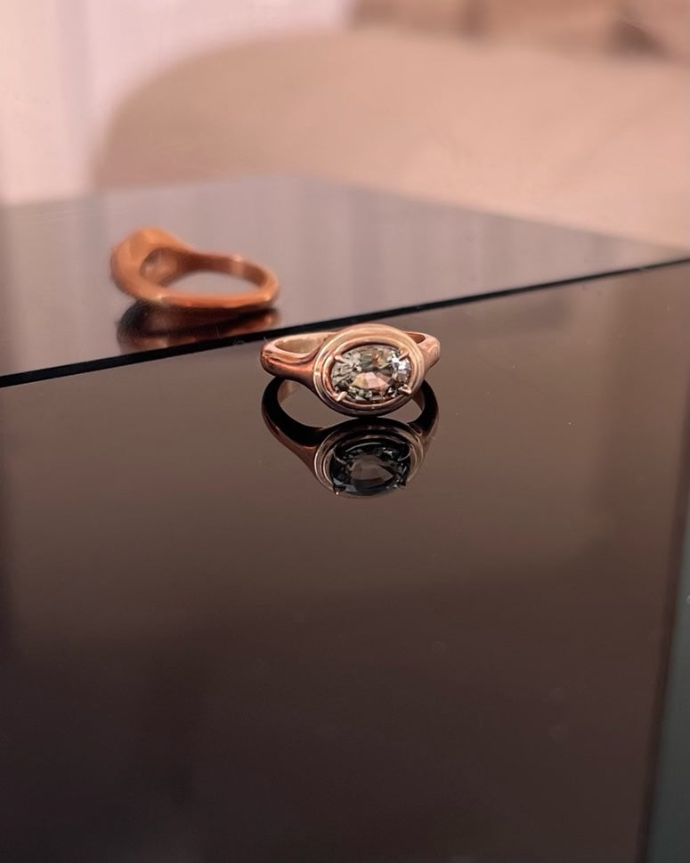CHEWY ROSE GOLD AND TOURMALINE RING